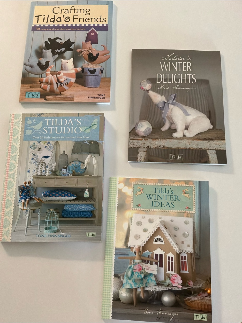 Home Accents Craft Books Collection - Blue, Cream, White. Part of the Tildas